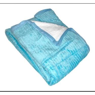 Imagem de Cobertor Casal Padrao Com Sherpa Manta Canelada Azul Piscina Turquesa