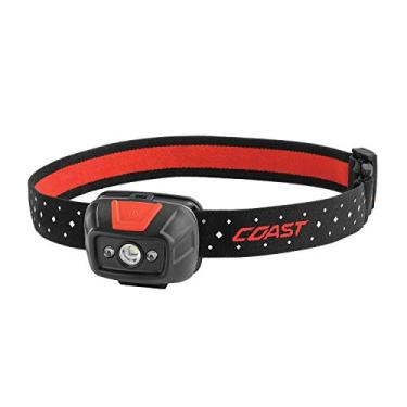 Imagem de Coast Farol de LED FL19 330 Lumen Dual Color (branco e vermelho) com pilhas e clipes de chapéu rígido incluídos, preto