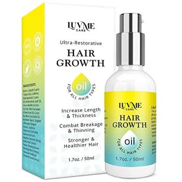 Imagem de Luv Me Care Sérum de crescimento de cabelo biotina, óleo de crescimento de cabelo com óleo de rícino, óleo de gengibre e óleo de alecrim para crescimento do cabelo, mais forte, mais