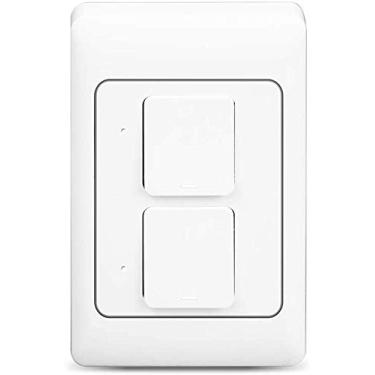 Imagem de zemismart Interruptor de luz zemisamrt,habilitado para WiFi,compatível com Alexa echo Google Assistant,LED/interruptor incandescente, sem necessidade de hub, fio neutro (2 Gang)