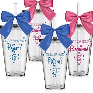 Imagem de 4 Copos Convite Personalizados para Pajem e Daminha - Disney