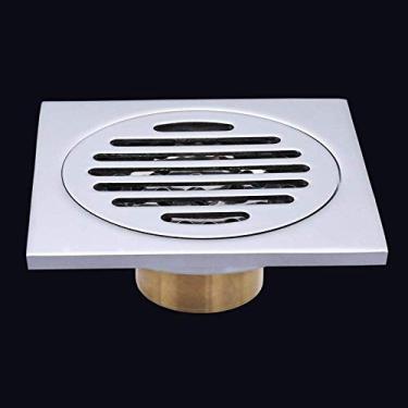 Imagem de Piso de banheiro Ralo de piso Tampa de ralo de piso Ralo de cobre Desodorante Máquina de lavar banheiro Filtro de água de três vias de aço inoxidável prata B