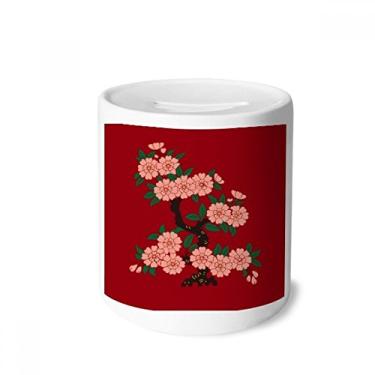 Imagem de DIYthinker Caixa para dinheiro de cerâmica com flor da cultura de pintura para presente de cofrinho