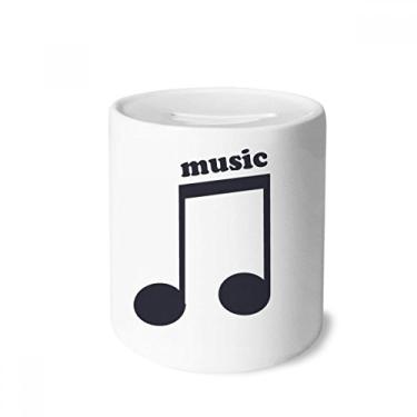 Imagem de DIYthinker Caixa de notas musicais roxas escuras, caixa de dinheiro preta, porta-moedas de cerâmica, presente de cofrinho