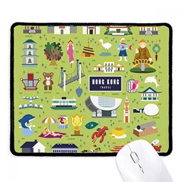 Imagem de Mousepad de borracha para jogos Hong Kong Famous Locations China com bordas costuradas