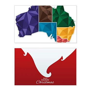Imagem de Mapa da Austrália Território Estado Colorido, Feriado, Feliz Natal, Cartão de Parabéns, Mensagem de Letras de Natal