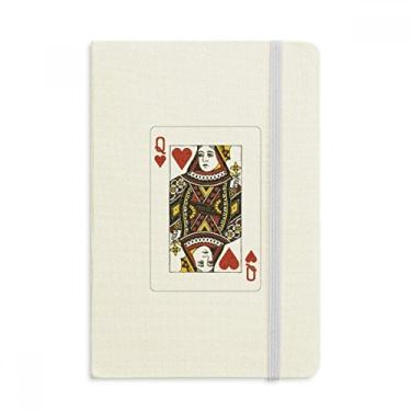 Imagem de Caderno de cartas de baralho com estampa de coração Q, capa dura em tecido oficial diário clássico
