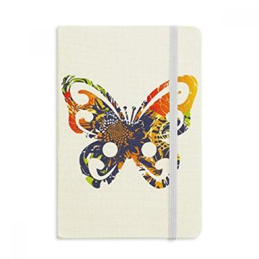 Imagem de Caderno de flores em borboleta, capa dura de tecido oficial