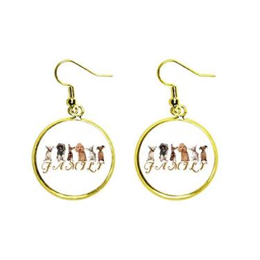 Imagem de Brincos de gota dourada para a família, amizade, amor, orelha, pingente, joia feminina