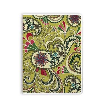 Imagem de Caderno de penas de flor de pavão com estampa abstrata, capa de goma