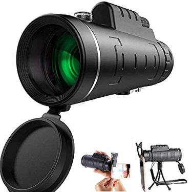Imagem de Telescópio monocular, HD 40x60 Zoom Monocular à prova de água Monocular telescópio à prova de nevoeiro com adaptador de smartphone para observação de pássaros, caminhadas, jogo de bola de concerto