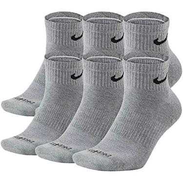 Imagem de Nike Almofada unissex para uso diário baixa, 6 pares, grande, cinza escuro/preto
