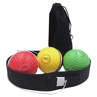Imagem de Fancyes Ball Headband Punching React Balls Ball com Headband para mulheres e homens, 1 faixa de cabeça 3 bola