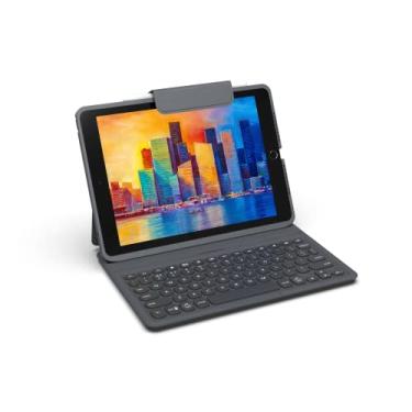 Imagem de ZAGG Capa removível Pro Keys e teclado sem fio para Apple iPad Pro de 10,2 polegadas, emparelhamento Bluetooth com vários dispositivos, teclas retroiluminadas para laptop, suporte para Apple Pencil,