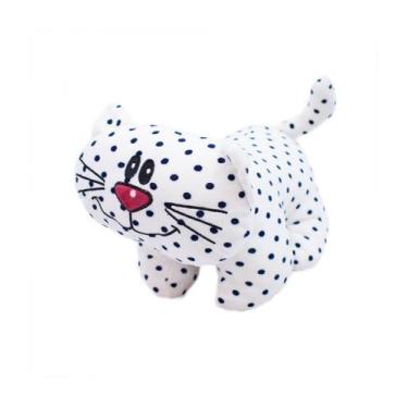 Imagem de Gato Branco Pintas Pretas 30cm - Pelúcia - Fofy Toys