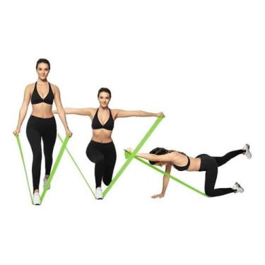 Imagem de Faixa Elástica Para Exercício Alongamento Yoga Verde - Magazine Brasil