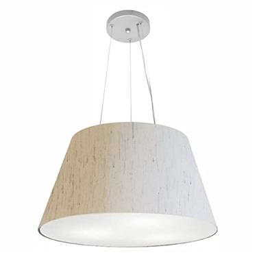 Imagem de Lustre Pendente Cone Cúpula Tecido 30/50x35 cm, Vivare Iluminação, Pendente4141 LLA-35, Linho Bege, Médio