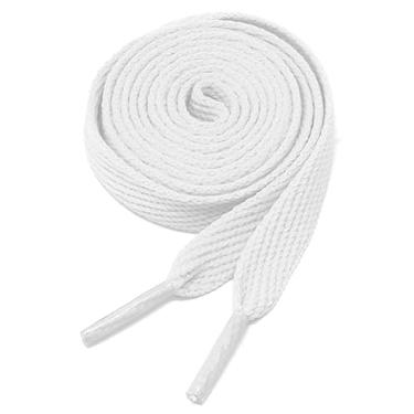 Imagem de BCB Wear Cadarços planos estilo skate 1/5.1 cm de largura para todos os sapatos - 114 cm e 137 cm de comprimento, Branco, 45" (114 cm)