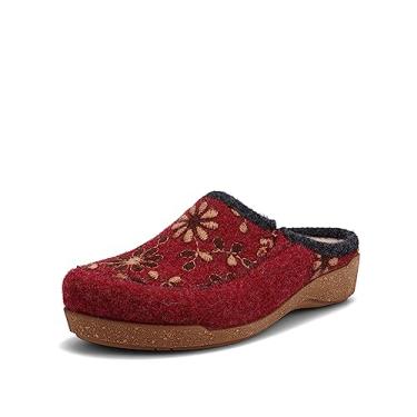 Imagem de Taos - Calçado feminino de lã com 2 tamancos, Cranberry, 6