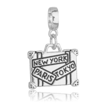 Imagem de Pingente Berloque Mala de Viagem Pandora Banhado a Prata 925 - Premium