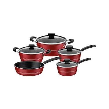 Imagem de Jogo de Panelas Tramontina Sicilia 5 Peças Revestimento Antiaderente Starflon Excellent Vermelho