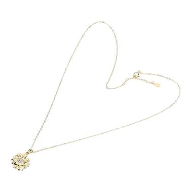 Imagem de Colar Com Pingente de Girassol Em Prata 925 Com Ouro Requintado, Corrente Elegante para Mulheres