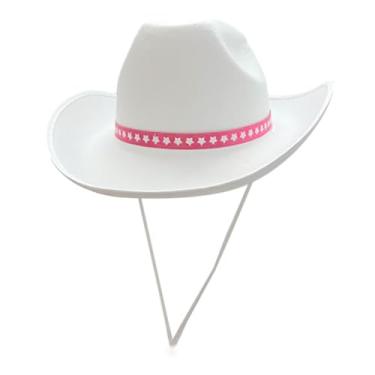 Imagem de Generic Chapéu de vaqueiro ocidental durável feminino elegante leve cowboy cowgirl chapéu de proteção solar para festa de acampamento