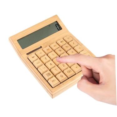 Imagem de TEHAUX calculadora para escritório calculadoras de oficina calculadora de escritório calculadora de mesa calculadora solar calculadora portátil bambu calculadora eletrônica Presente
