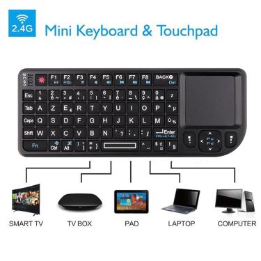 Imagem de Mini 2.4G RF Wireless Keyboard Spanish Keyboard Backlight Touchpad Smart Tv Box 2.4g rf teclado sem
