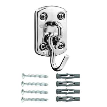 Imagem de Kit Gancho de Rede Armador Aço Carbono Cromado Completo 1UNI