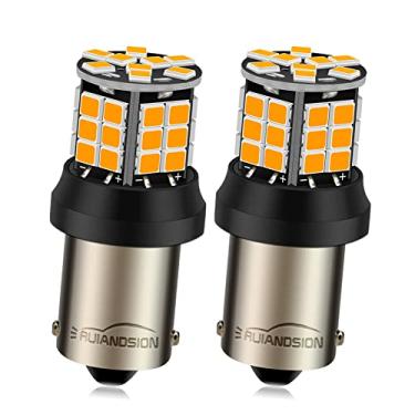 Imagem de Ruiandsion 2 lâmpadas de LED 1156 7506 P21W amarelas BA15S 10-30V 2835 39SMD de substituição para luzes de seta, sem polaridade