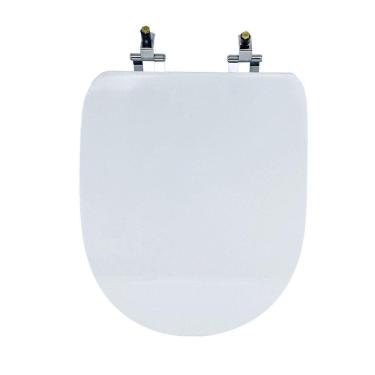 Imagem de Assento Sanitário Poliéster para Louça Duomo Plus deca Super Luxo Cromado Branco