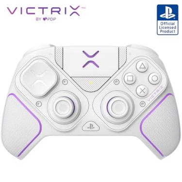 Imagem de PDP Victrix Pro BFG Wireless Gaming Controller for Playstation 5 / PS5, PS4, PC, Modular Gamepad, Remappable Buttons, Customizable Triggers/Paddles/D-Pad, PC App White