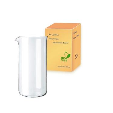 Imagem de Copo de vidro French Press, 1000 ml, compatível com Bodum, Bayka, Utopia... a maioria das prensas francesas de 975 ml no mercado, vidro borossilicato 3,3, copo de substituição universal para
