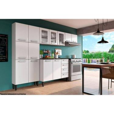 Imagem de Cozinha Modulada Bertolini Gourmet 4 Peças (2 Armários + 1 Balcão + 1 Paneleiro) C4P63 Branco