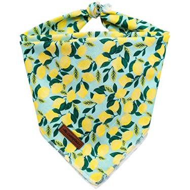 Imagem de MR. CHUBBYFACE Spring Lemon Dog Bandanas reversíveis triangulares babadores cachecol acessórios para cães gatos animais de estimação