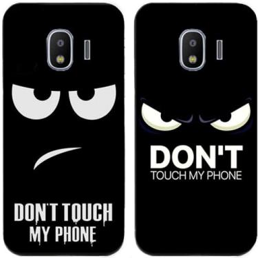 Imagem de 2 peças Anger Don't Touch My Phone impresso TPU gel silicone capa de telefone traseira para Samsung Galaxy todas as séries (Galaxy J2 Pro 2018)