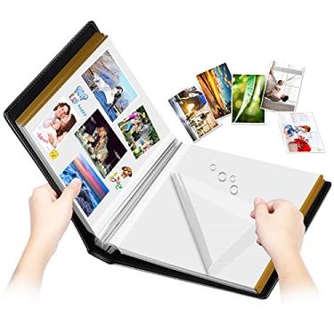 Imagem de 1DOT2 Álbum de fotos autoadesivo, página adesiva de 100 páginas, capa de couro, álbuns magnéticos de família para presentes de Natal, livro de fotos com memória de aniversário e casamento, 10 x 17, 15