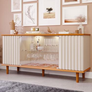 Imagem de Buffet Janice 4 PT Off White e Cinamomo