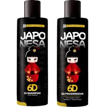 Imagem de Kit Progressiva Japonesa 6D - Genérico - Kit de Alisamento de Cabelo - 1L - 2 itens - Progressiva com Formol