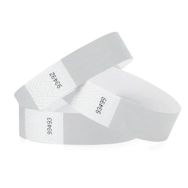 Imagem de Pulseiras Tyvek de prata metálica de 200 Wristco para eventos - Pulseiras de papel confortáveis resistentes a rasgos, pulseiras de identificação para shows, festivais, identificação de festa de