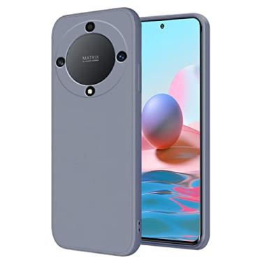 Imagem de Yarxiawin Compatível com Honor Magic 5 Lite capa de silicone roxa Honor Magic 5 Lite capa protetora fina à prova de choque capa macia anti-impressão digital (cinza)