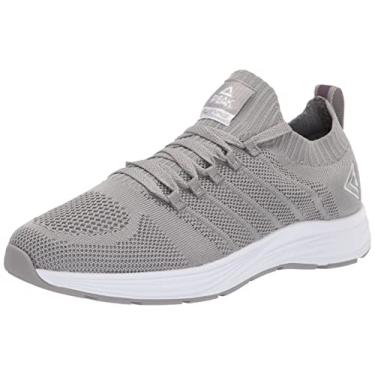 Imagem de Tênis de corrida PEAK masculino leve - tênis de corrida confortável para caminhada, academia, treino casual, Cinza, 8