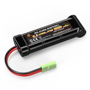 Imagem de melasta Bateria plana de Airsoft NIMH de 8,4 V com conector mini Tamiya 1800mAh 8,4 V bateria compatível com Airsoft Guns MP5, Scar, M249, M240B, M60, G36, M14, RPK, PKM