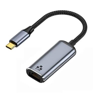 Imagem de Cablecc Adaptador de cabo LAN USB-C USB3.1 tipo C para 2,5 Gbps 2500Mbps GBE Gigabit Ethernet para laptop