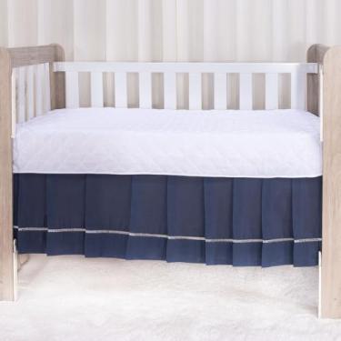 Imagem de Saia De Berço Ponto Palito Padrão Americano ou Nacional (Marinho)