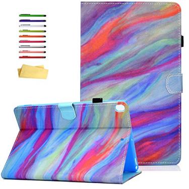 Imagem de UUcovers Capa para Apple iPad 9ª/8ª/7ª geração de 10,2 polegadas (2021/2020/2019) com suporte/porta-lápis/bolsos para cartão [despertar/hibernar automaticamente] Capa carteira magnética inteligente de