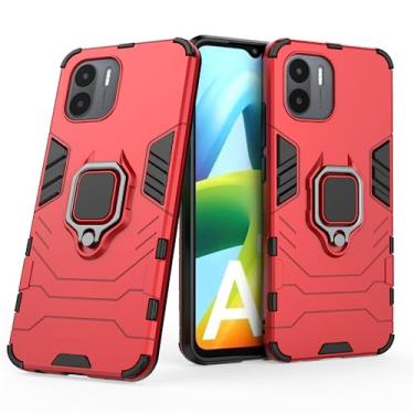 Imagem de Capa Protetora Magnética Anti-quedas para Xiaomi Mi Redmi A1, Redmi A2, Suporte Giratório + Proteção Militar (Vermelho)