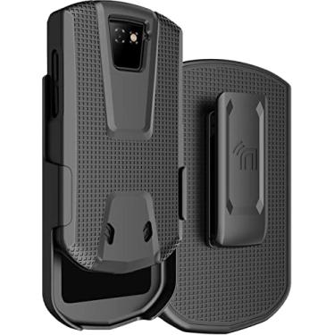 Imagem de Nakedcellphone Capa com clipe para Unihertz Titan Pocket, capa rígida e texturizada e coldre de cinto giratório - preto
