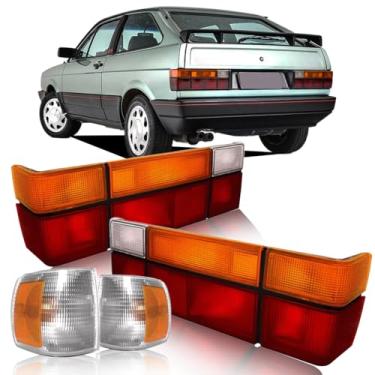 Imagem de Par Lanternas Gol Quadrado Tricolor + Piscas Cristal 1991 à 1995